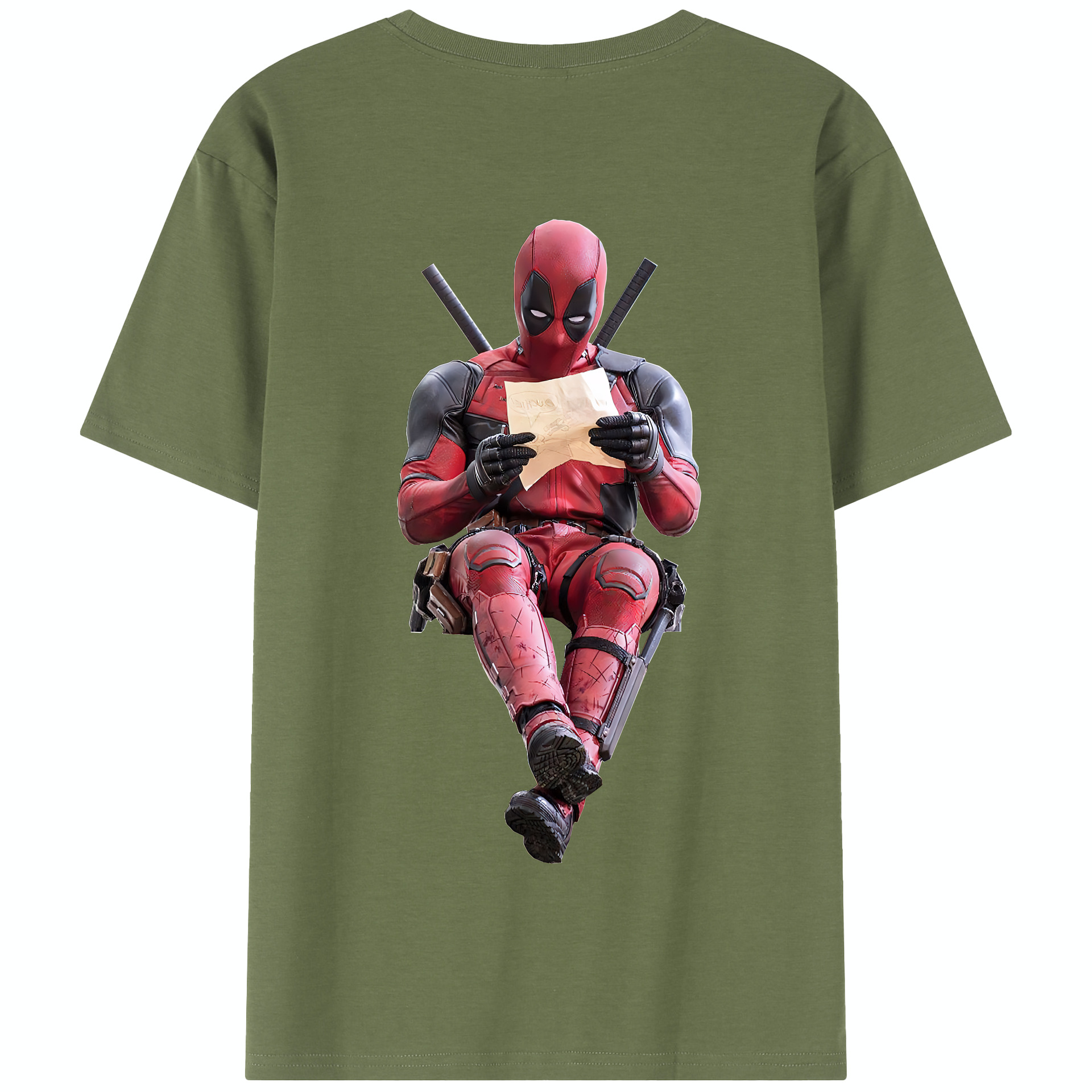 （画像用） Deadpool デッドプール 綿100％半袖Tシャツ（背面プリント）